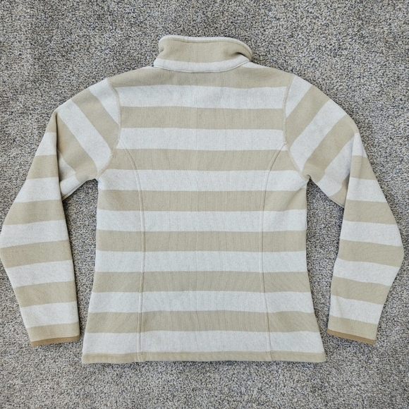 Patagonia Better Sweater 3/4 Zip Beige Cream Striped Fleece Jacket Womens Large - Picture 15 of 16